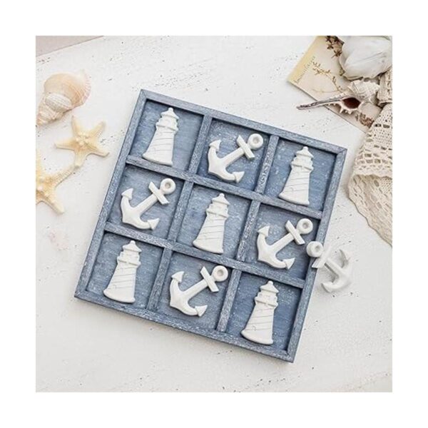 NIKKY HOME Beach Tic Tac Toe Juego de mesa de madera con_2