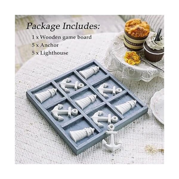 NIKKY HOME Beach Tic Tac Toe Juego de mesa de madera con_4