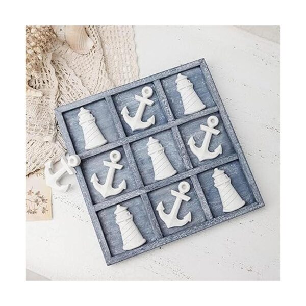 NIKKY HOME Beach Tic Tac Toe Juego de mesa de madera con_3