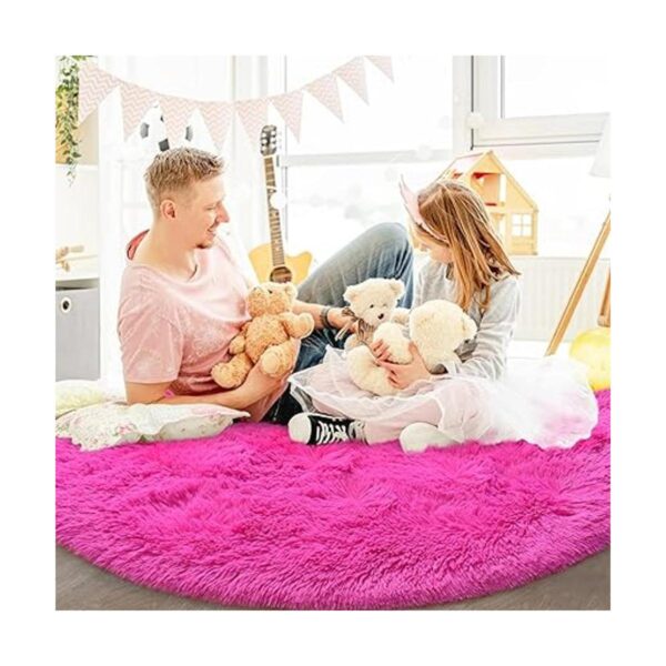 Flydoit Alfombras redondas para dormitorio 5 x 5 pies
