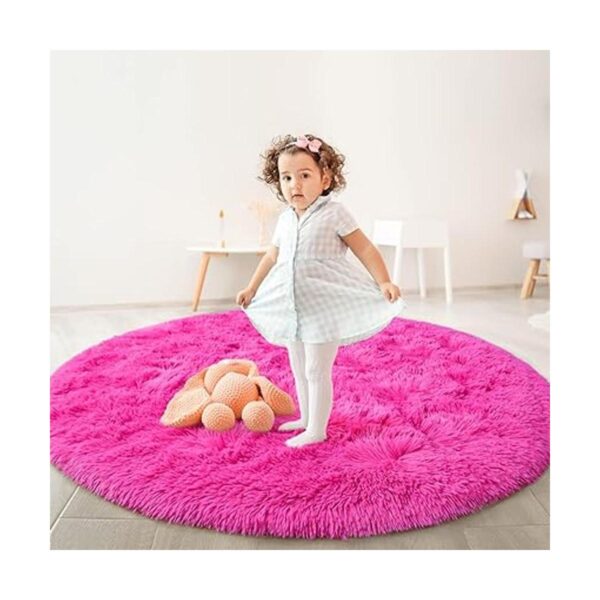 Flydoit Alfombras redondas para dormitorio 5 x 5 pies