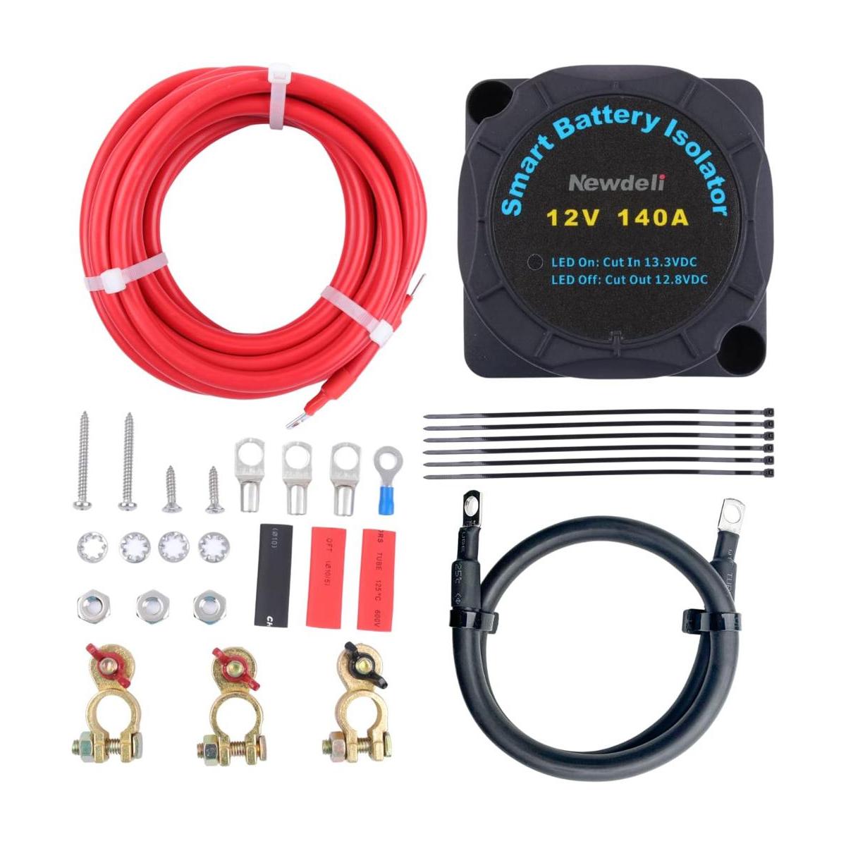 Newdeli Kit de aislador de batería doble 12 V 140