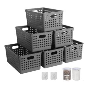 Cestas de almacenamiento de plástico paquete de 6 cestas_1