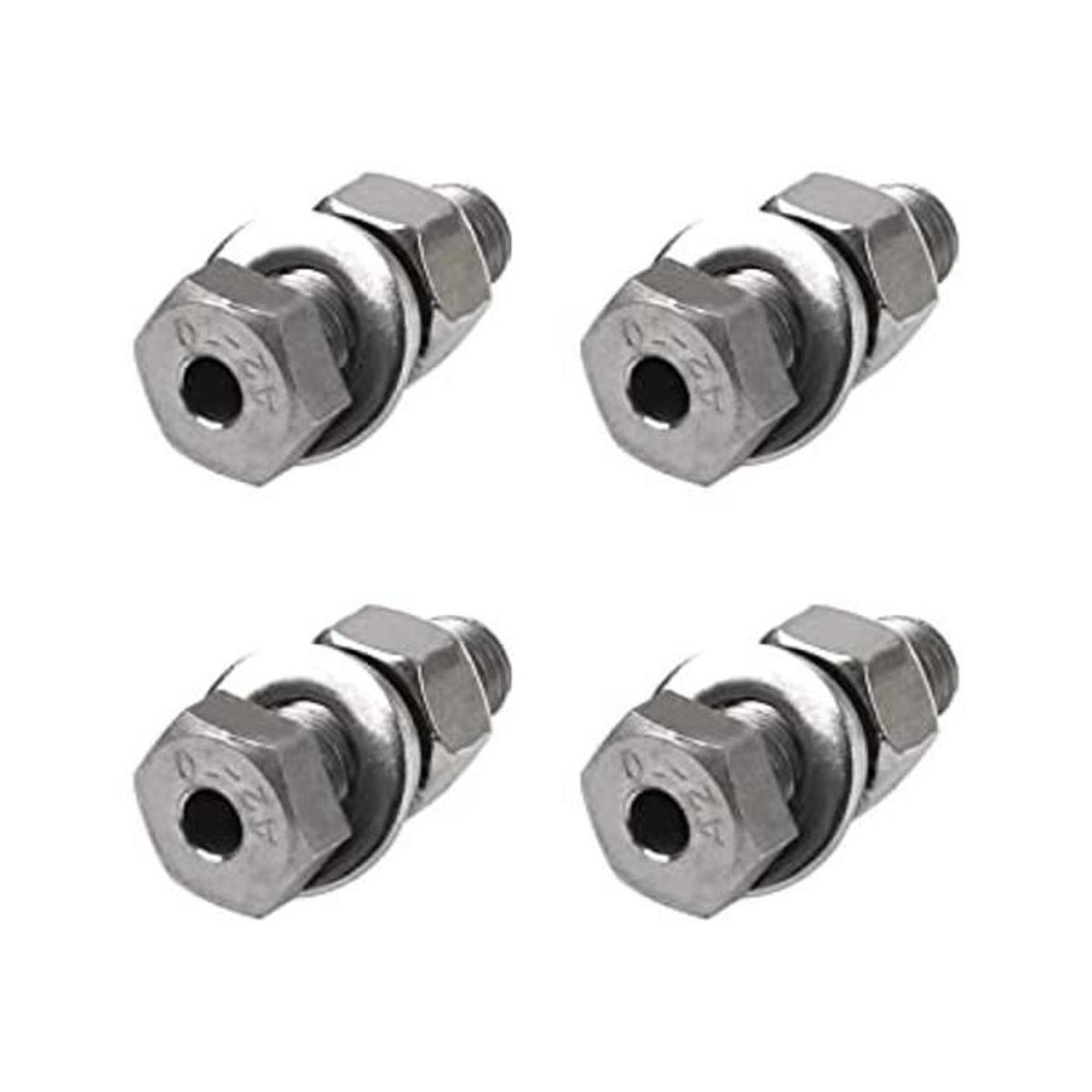 Rrina 4 piezas de acero inoxidable 304 cilíndrico hueco
