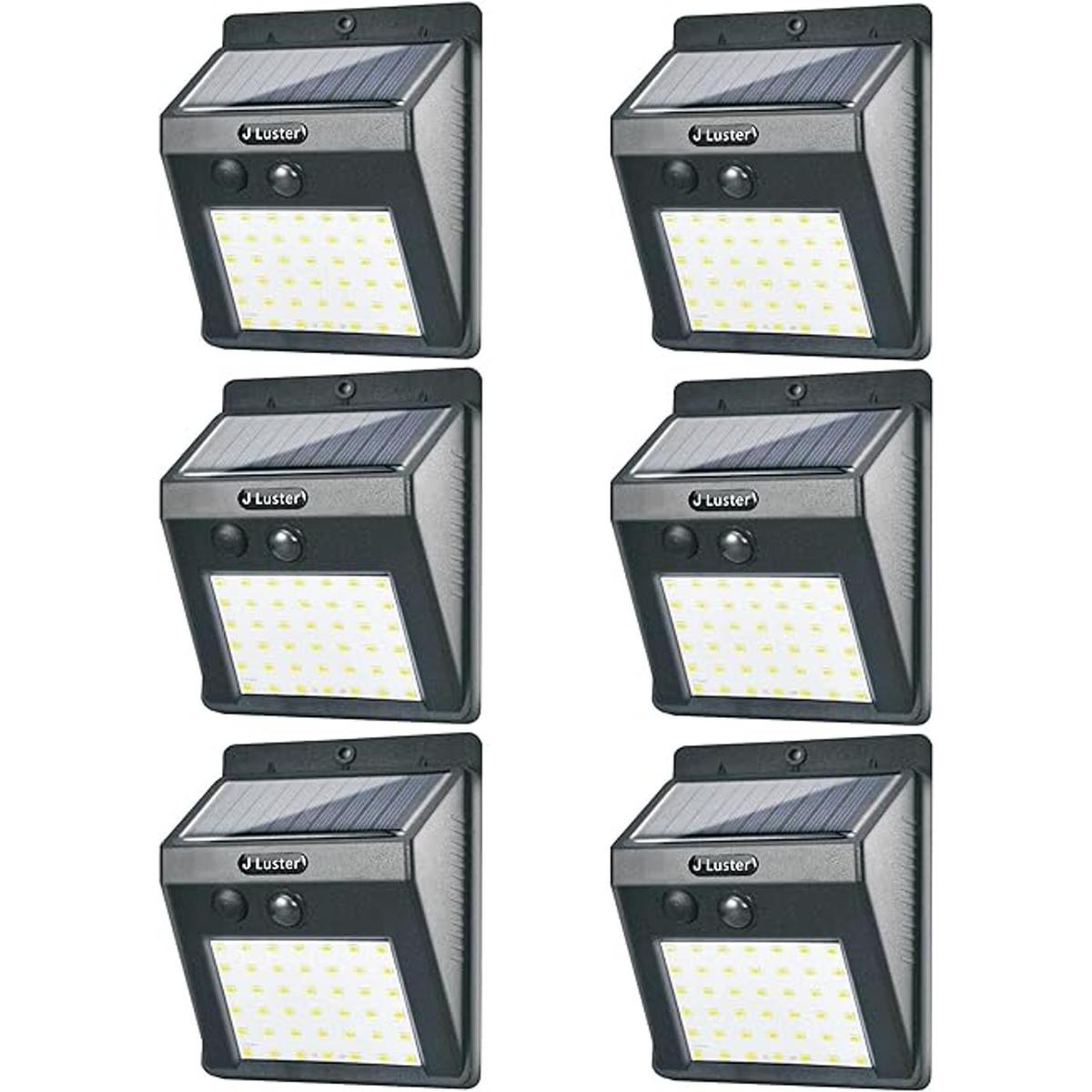 J Luster Luces solares para exteriores 6 unidades3 modos