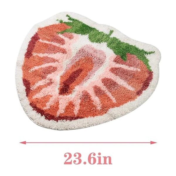 Linda alfombra de baño de fresa con forma de fruta_2