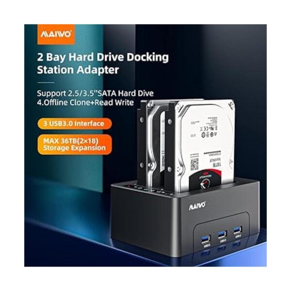 MAIWO Duplicador de estación de acoplamiento HDD con HUB 3_2