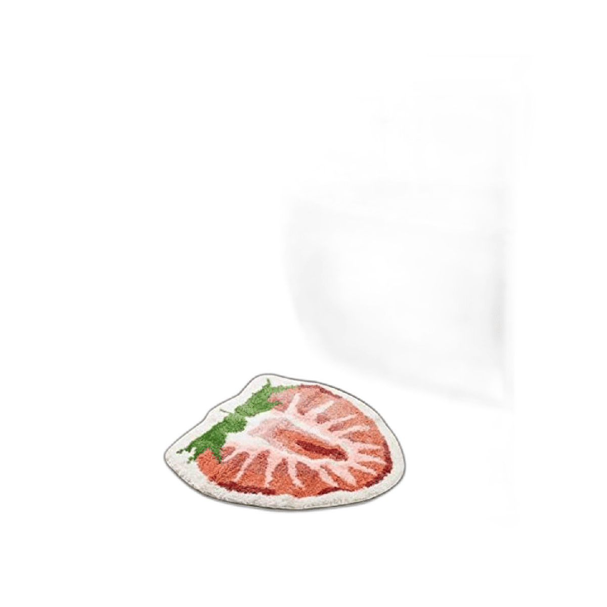 Linda alfombra de baño de fresa con forma de fruta