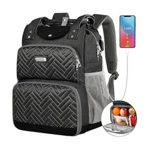 Mochila para almuerzo portátil forro polar verde con_1