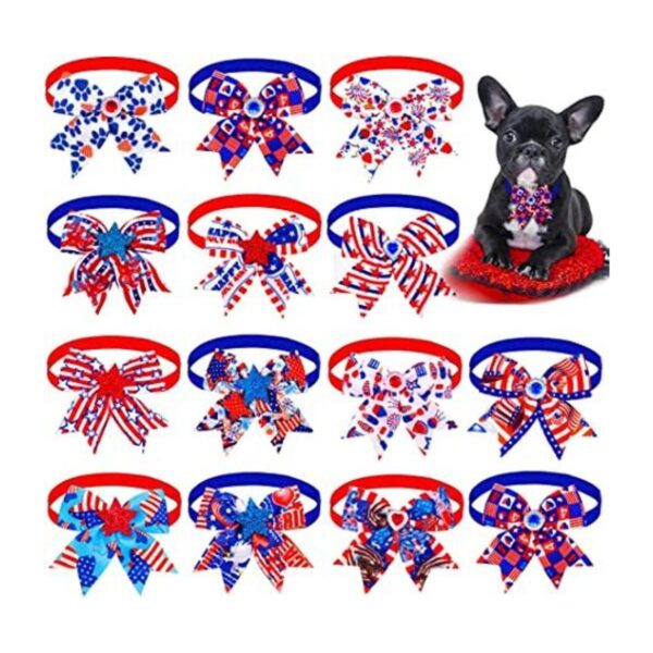 Paquete de 12 corbatines para perros con diamantes de