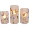 Mariposas y flores silvestres velas LED de cristal sin_2