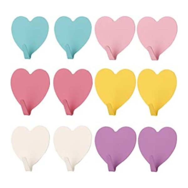 Paquete de 12 ganchos decorativos en forma de corazón