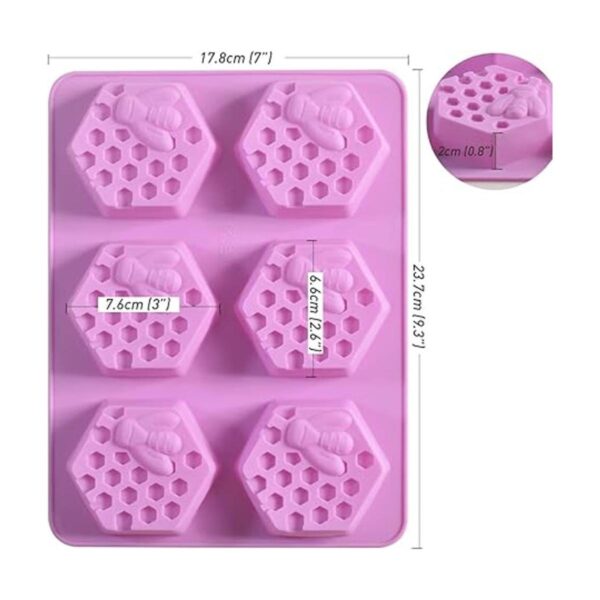 Newk Bee Moldes de jabón de silicona de panal de abeja_6