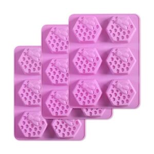 Newk Bee Moldes de jabón de silicona de panal de abeja_1