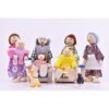 Casa de muñecas de madera 2 a 4 pulgadas con 2 mascotas