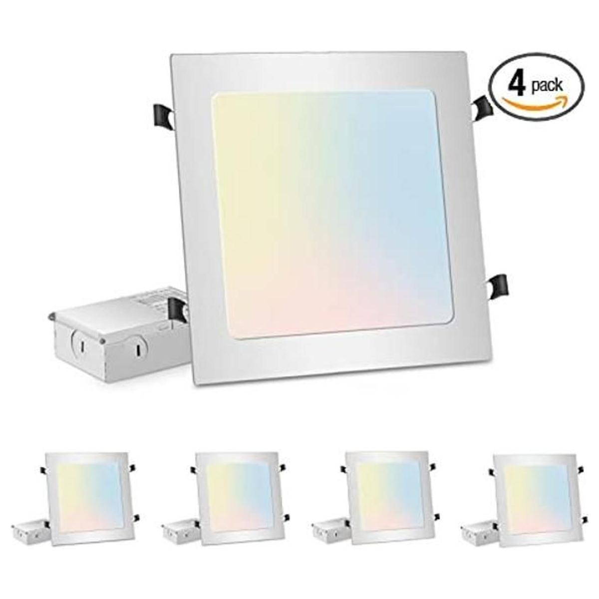 LZHOME Paquete de 4 luces empotrables cuadradas de 11