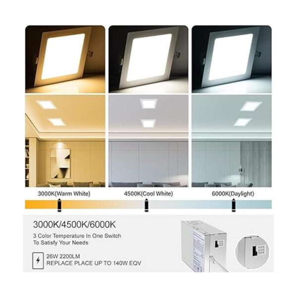 LZHOME Paquete de 4 luces empotrables cuadradas de 11_2