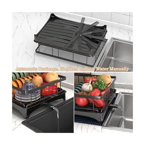 Godboat Dish Drying Rack with Drainboard 2Tier Dish Racks_3