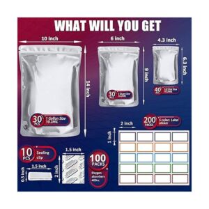 Paquete de 100 bolsas de Mylar de 0.402 in para