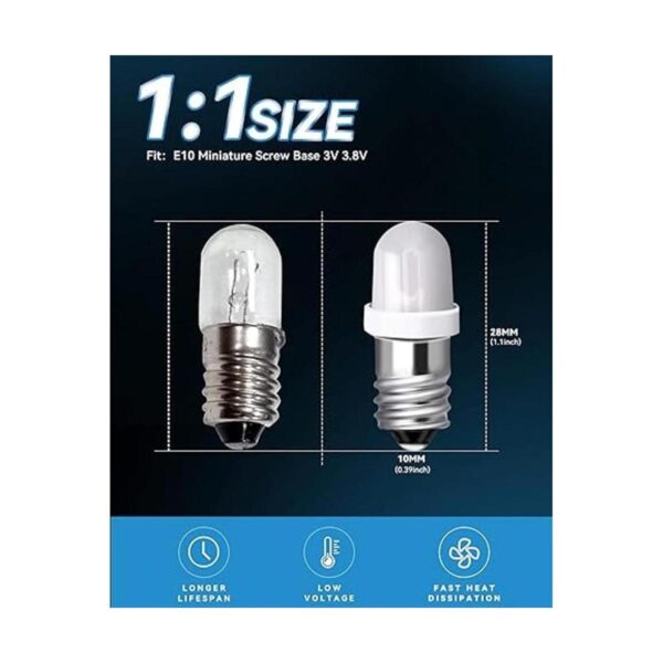 Bombillas LED E10 E10 Mini bombilla LED 3V 3.8V 4.5V CCAC_3