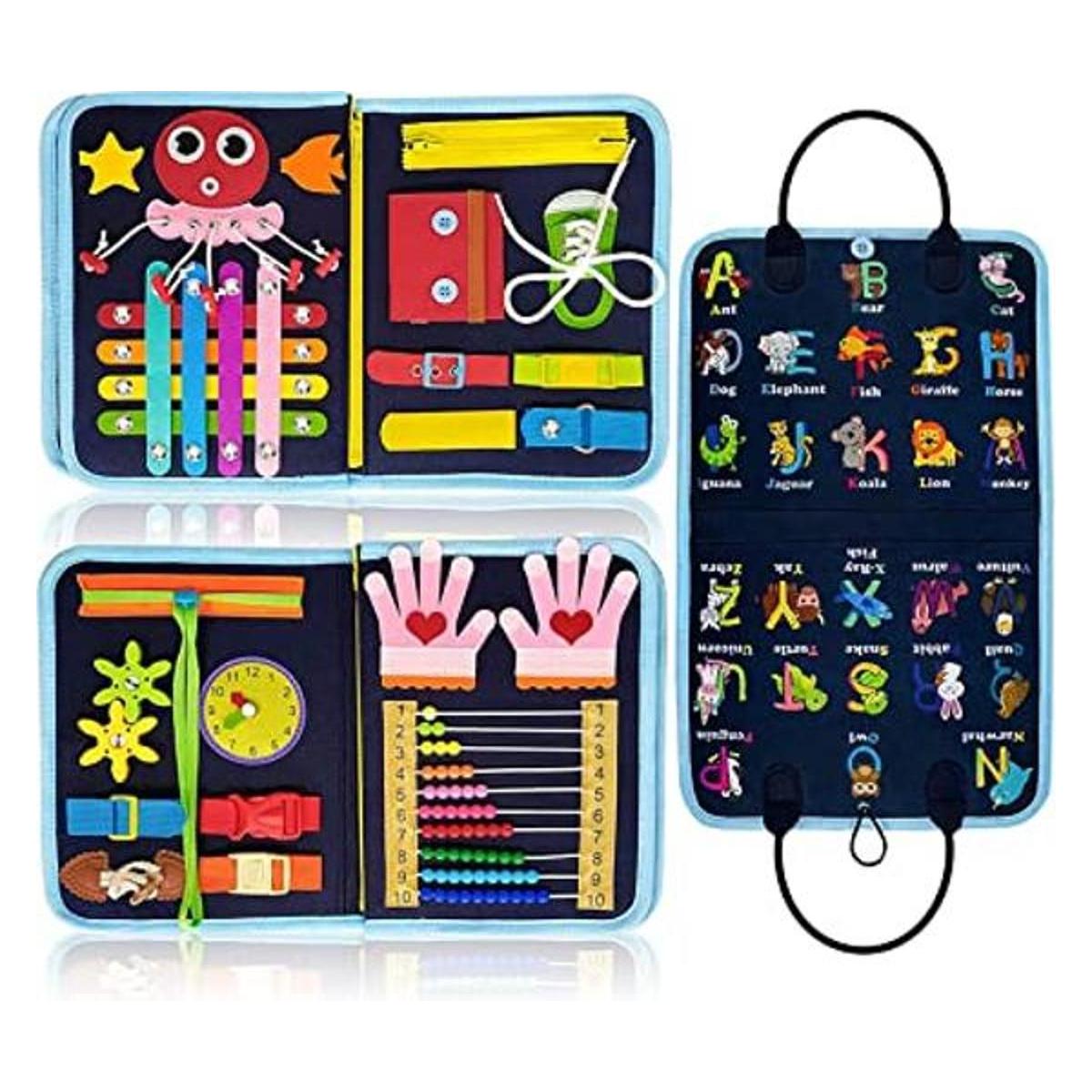 Gojmzo Busy Board Montessori Toys for 1 2 3 4 Year Old