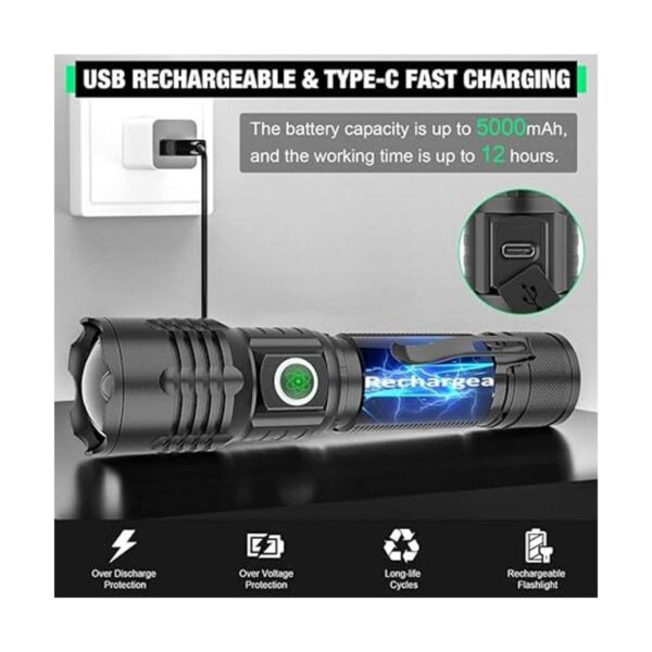 LED XHP50.2 Flashlight Bright 8000 Lumens Tactical