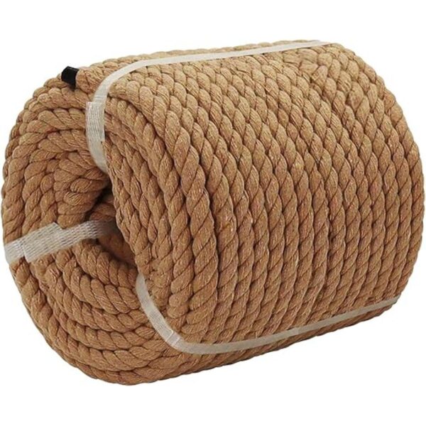 Cuerda de algodón marrón de 38 pulgadas x 100 pies
