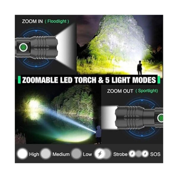 LED XHP50.2 Flashlight Bright 8000 Lumens Tactical