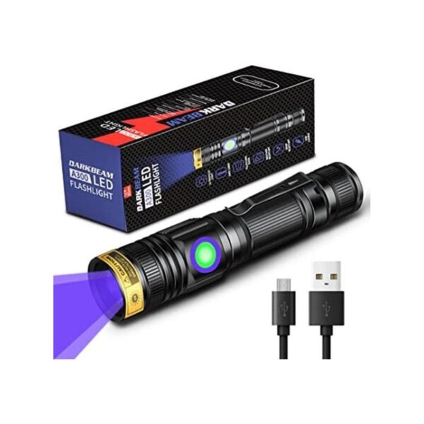 DARKBEAM Linterna UV de 365 nm luz negra recargable USB_1