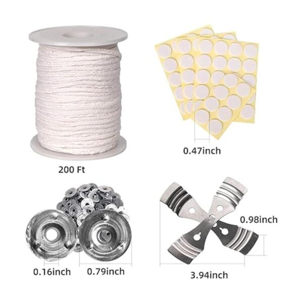 Kit de mecha de vela 100 algodón carrete de mecha de 27