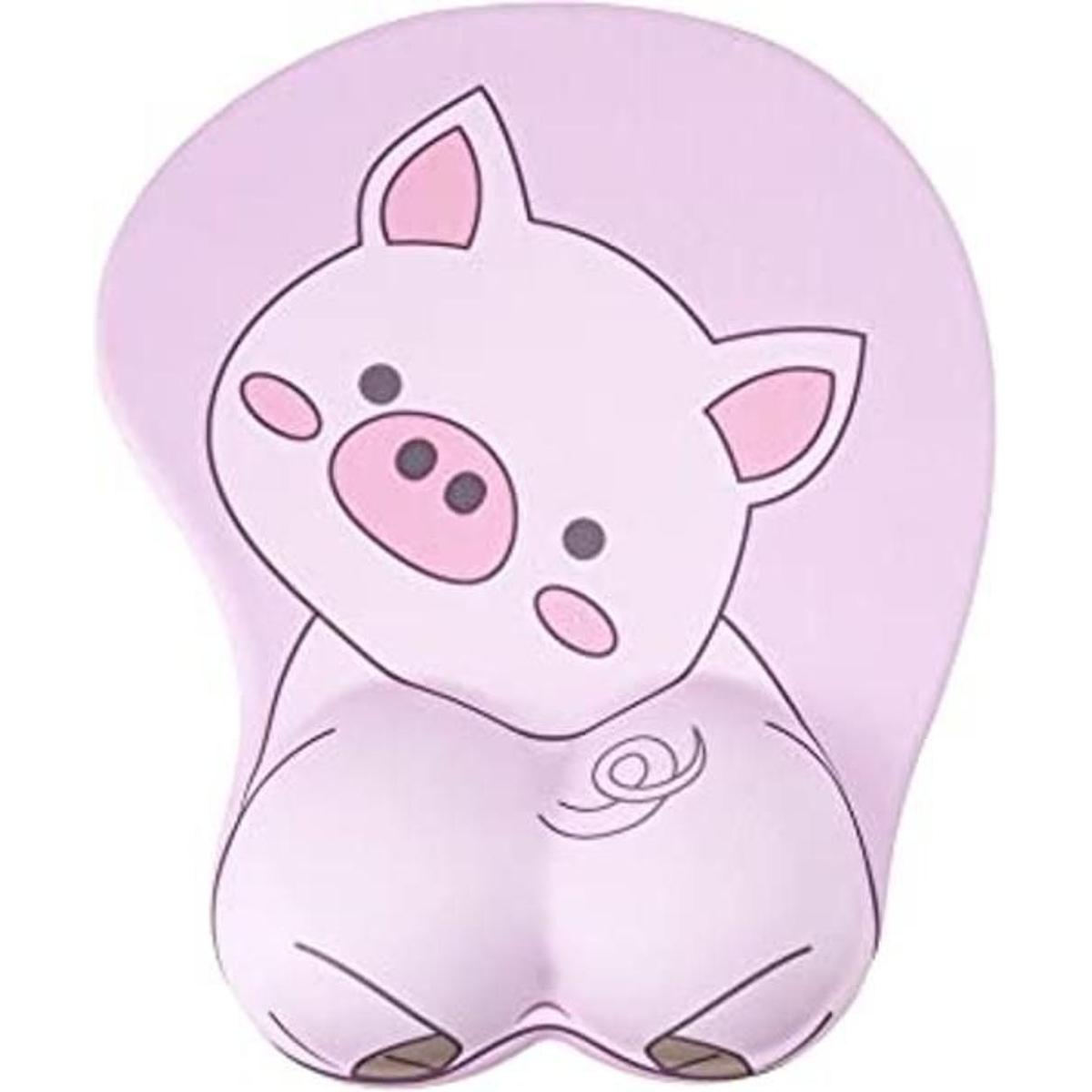 KAIGOBOX Alfombrilla de ratón Kawaii rosa con patrón de