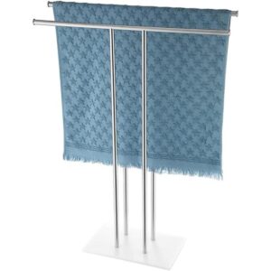 JQK Soporte para toallas de baño cepillado estante doble_1