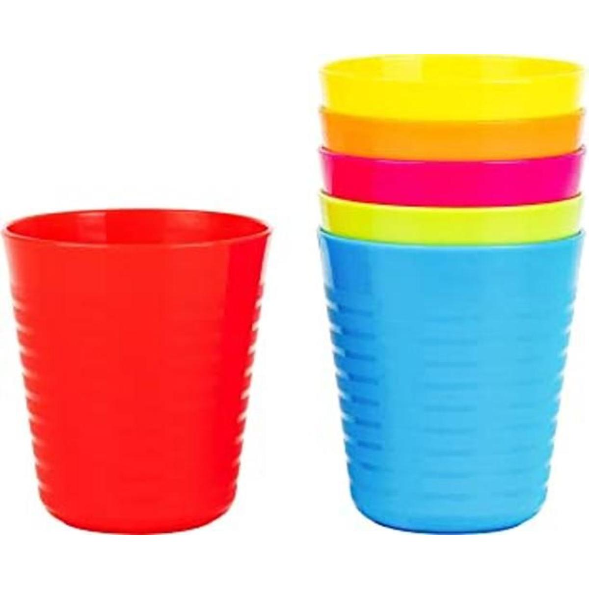 PLASKIDY Vasos de plástico para niños juego de 6 tazas