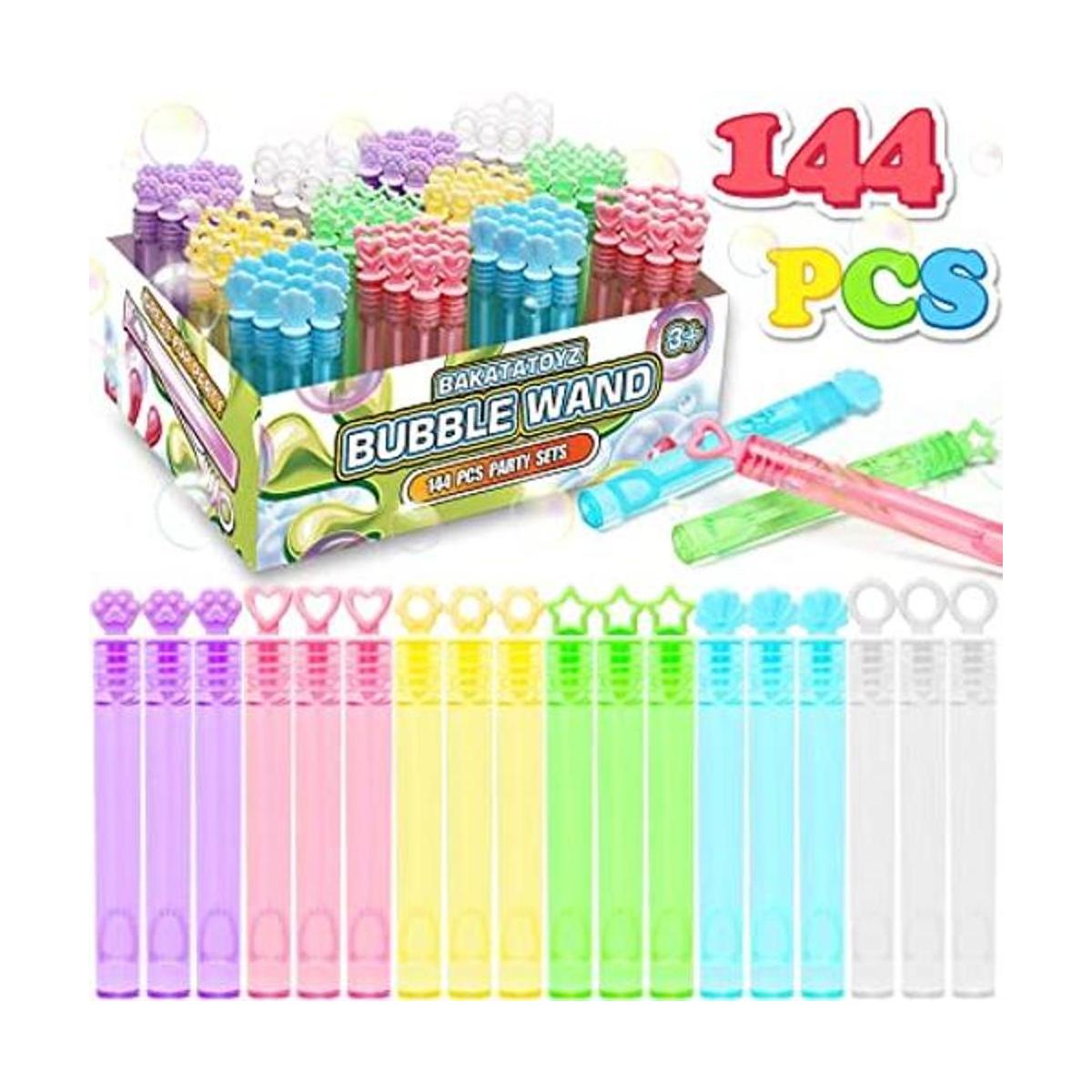 Paquete de 144 mini varitas de burbujas de 6 colores a