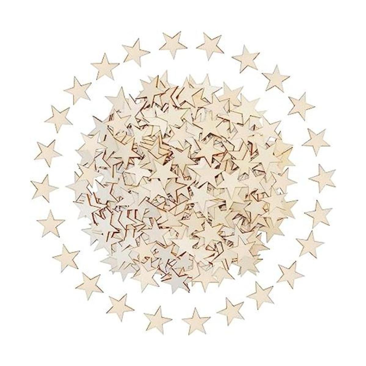 HADDIY Estrellas de madera pequeñas de 1 pulgada para