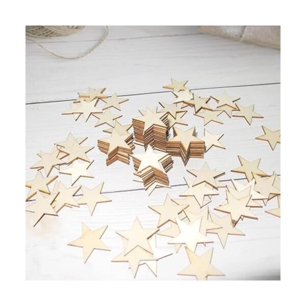 HADDIY Estrellas de madera pequeñas de 1 pulgada para