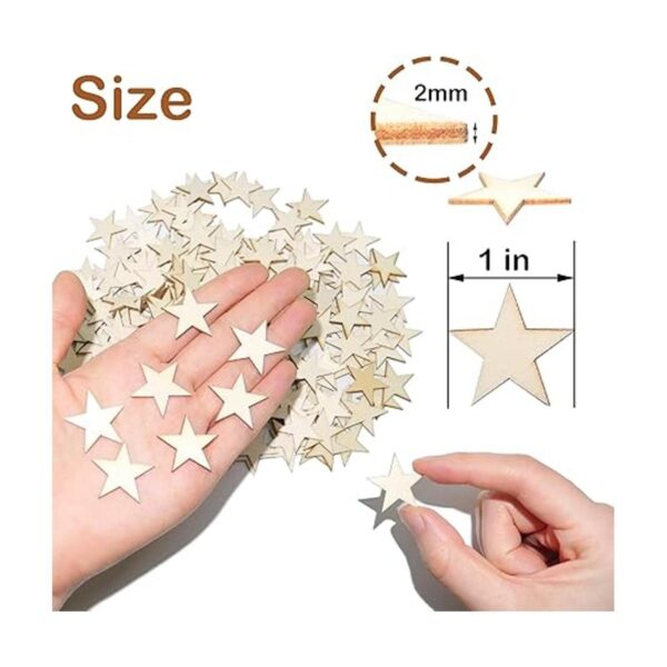 HADDIY Estrellas de madera pequeñas de 1 pulgada para
