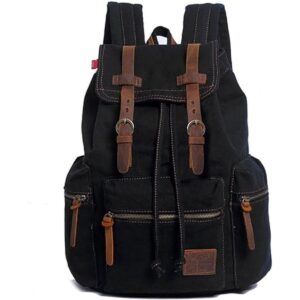 Mochila de lona unisex vintage casual mochila de 17_1