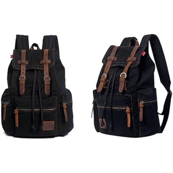 Mochila de lona unisex vintage casual mochila de 17_2