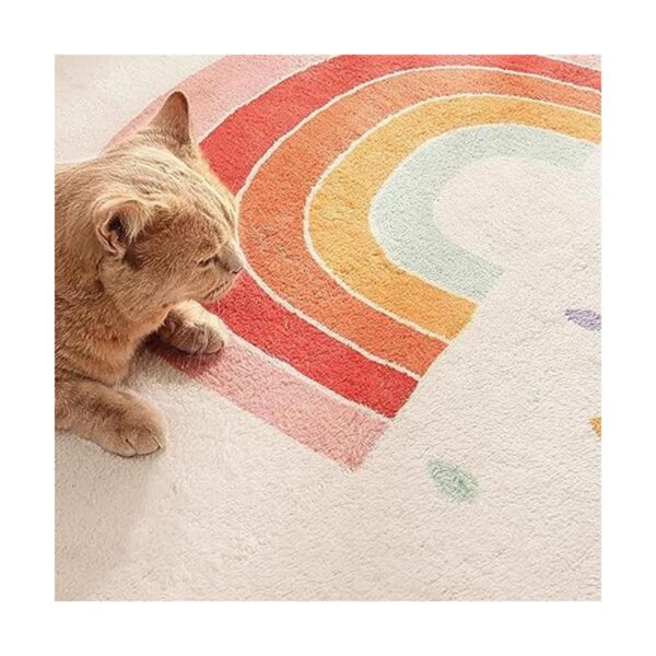 Poowe Alfombra de juego para niños diseño de arco iris_2