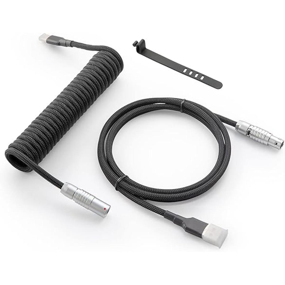 GunMjo Cable USB C personalizado en espiral para teclado