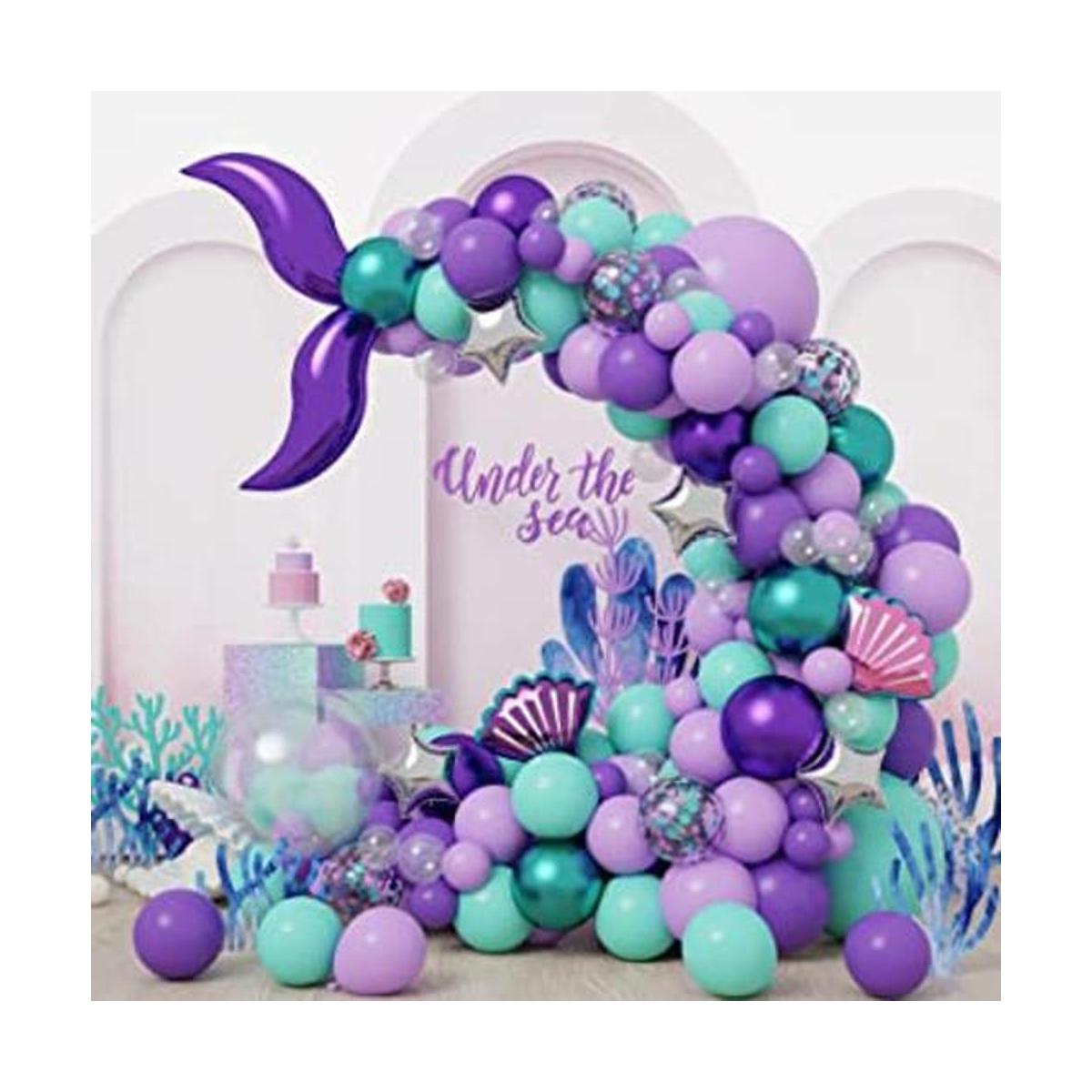 HOLICOLOR Kit de guirnalda de globos de sirena con globos