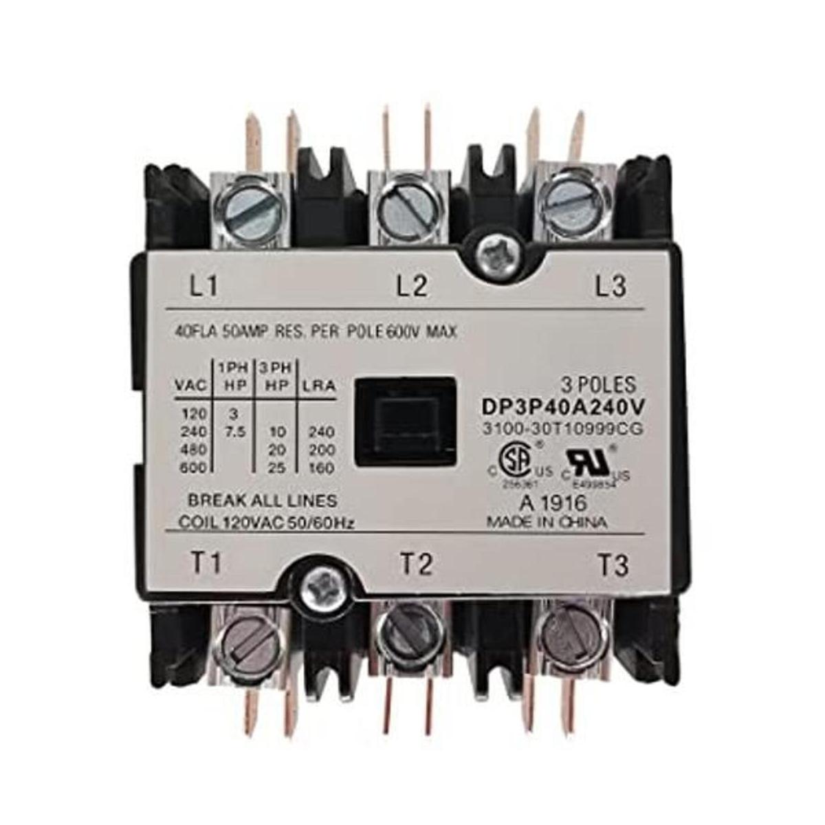 LNKWEL Contactor de aire acondicionado de 3 polos bobina