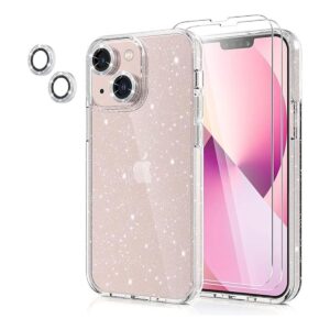 Jasmeas Diseño para iPhone 13 con purpurina paquete de 2_1