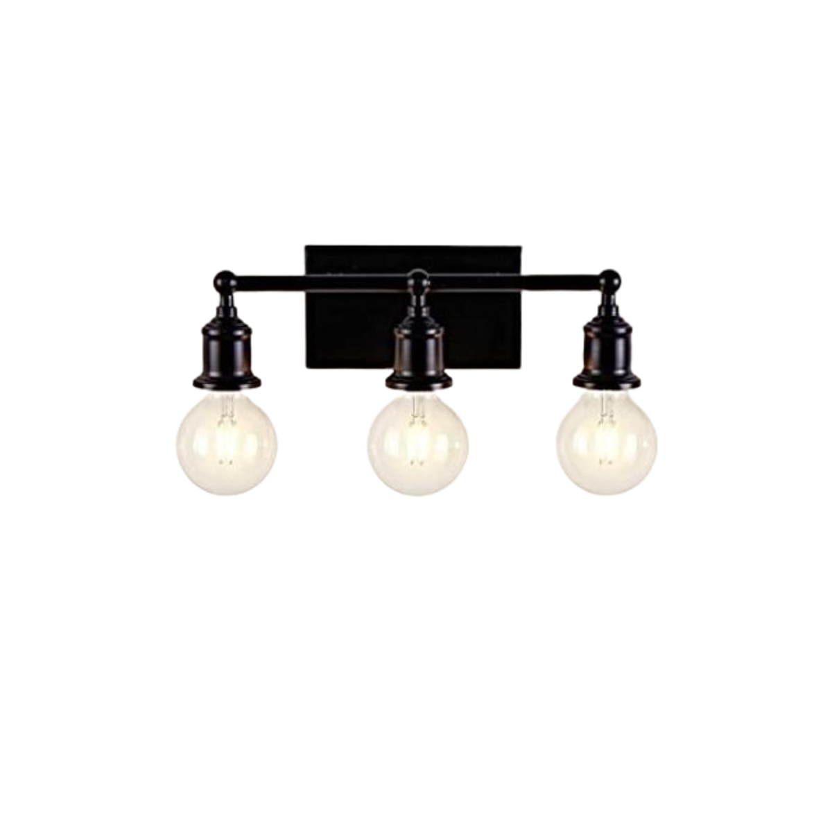 3Light Vanity Light Fixture Industrial Black Wall Sconce