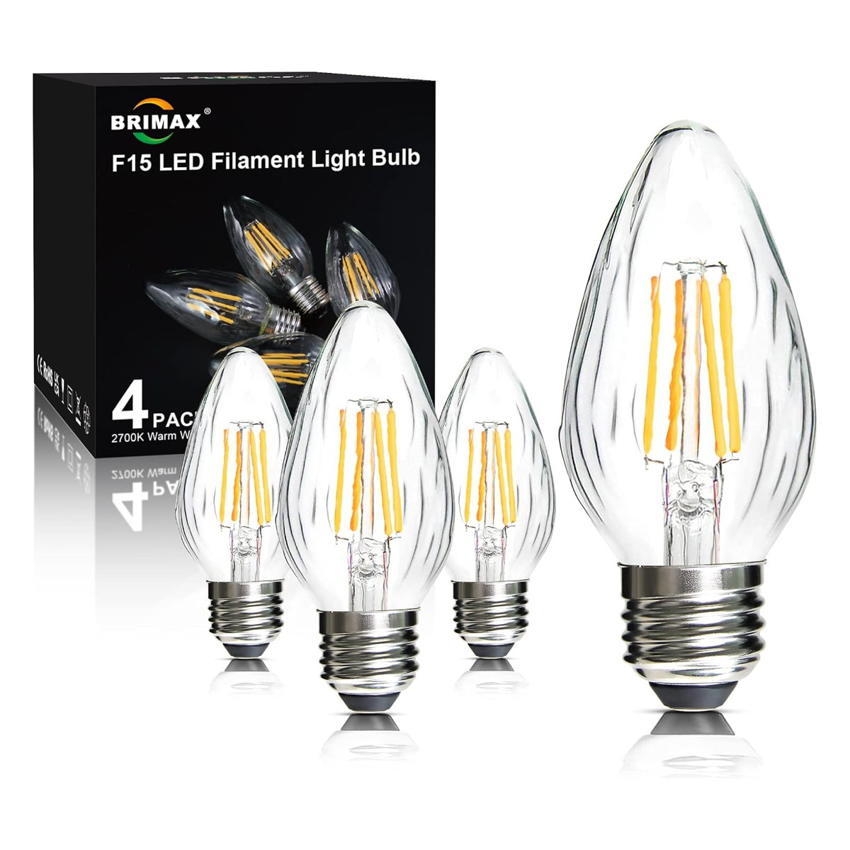 BRIMAX Bombillas LED F15 de 4 W para porche al aire libre