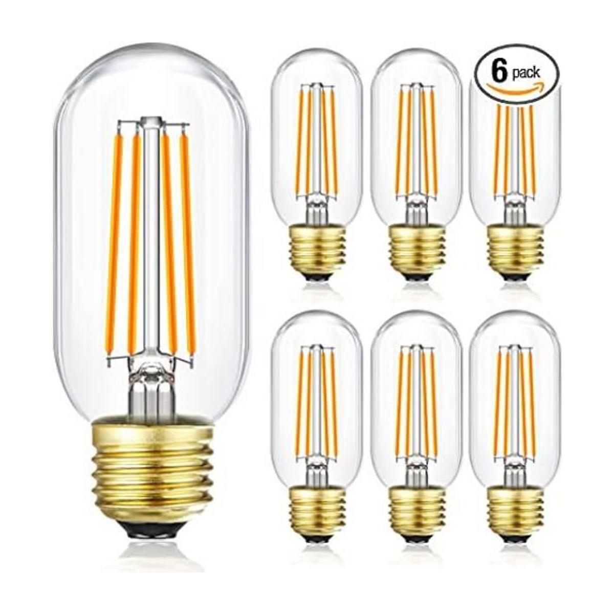LEOOLS Bombilla Edison regulable E26 de 8 W igual a 100 W