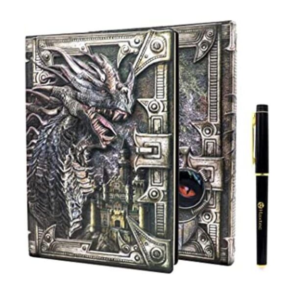 Haxtec DND Cuaderno de campaña de cuero de dragón en_1