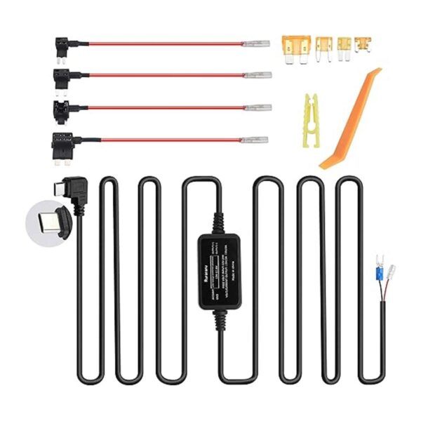 Dash Cam Kit de cable duro USB C para coche cargador de_1