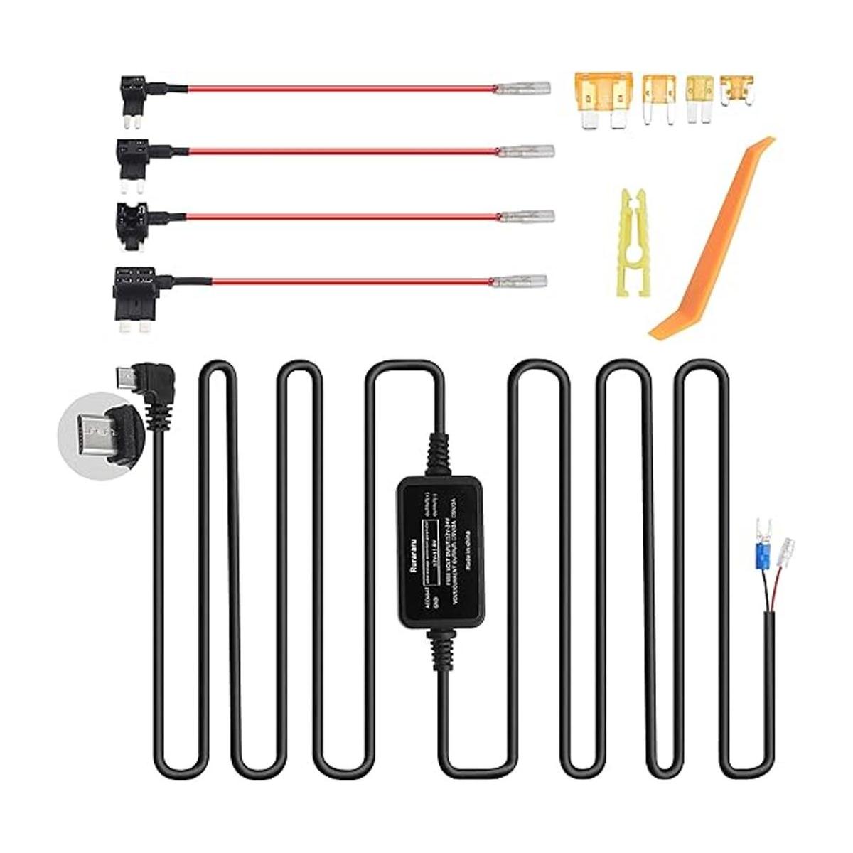 Kit de cable duro para Dash Cam Micro USB cable de